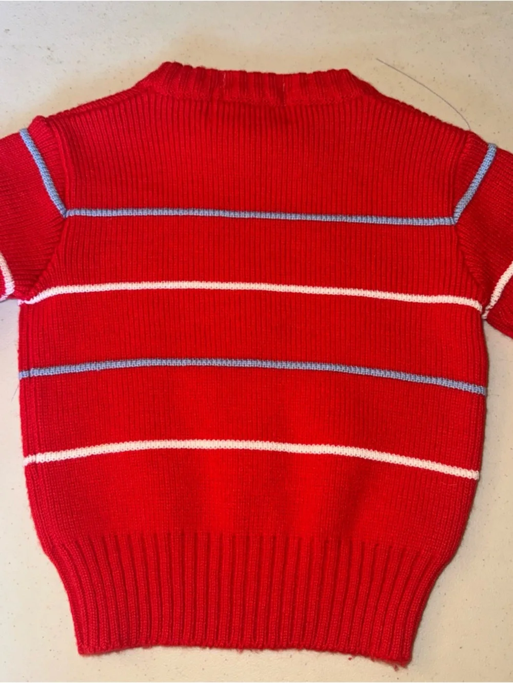 Vintage 80s IZOD Lacoste Kids‎ Sweater Red Acrylic Size 2T Made in Hong Kong